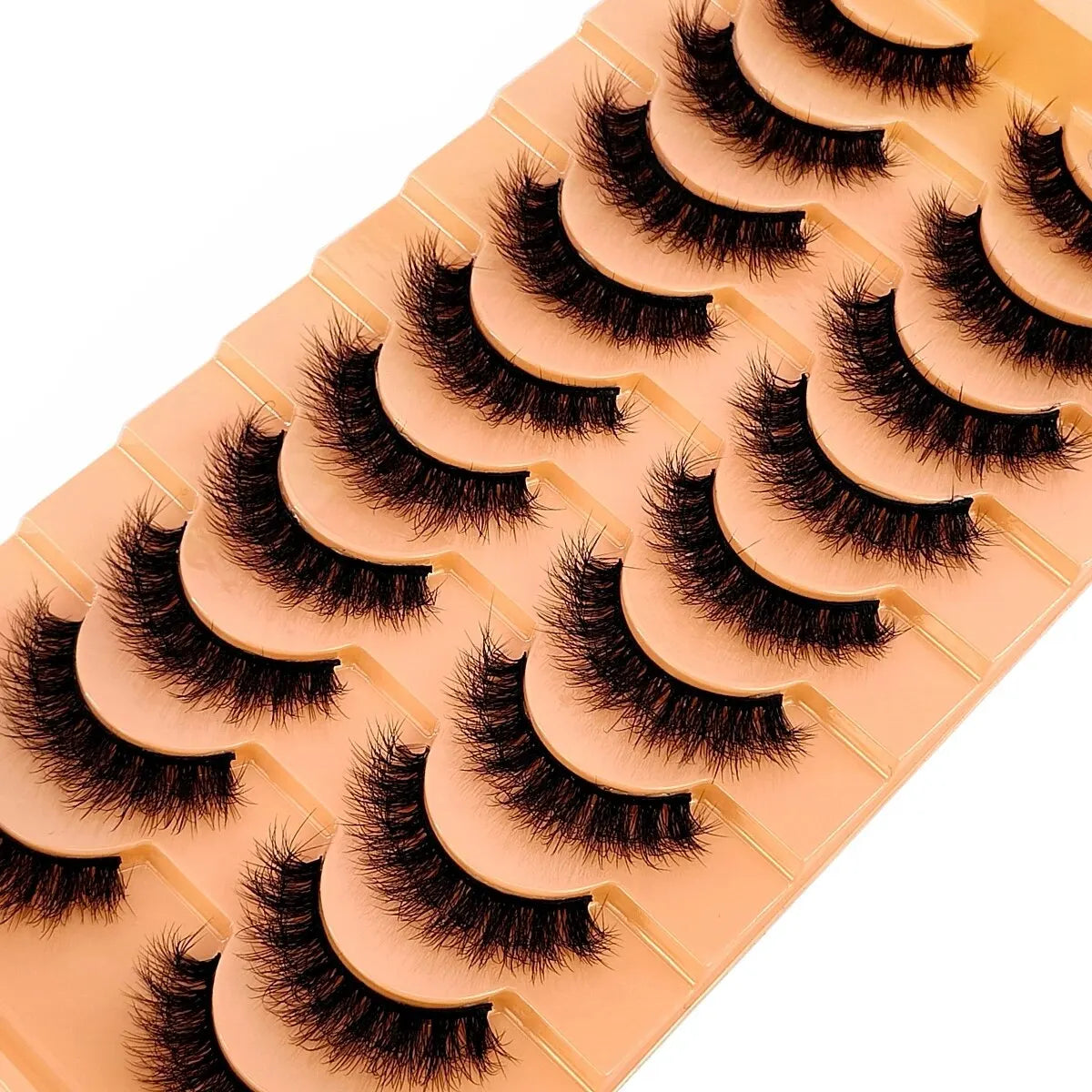 10 Pairs 3D Faux Mink Eyelashes – Handmade Natural Wispy Curly Lash Set